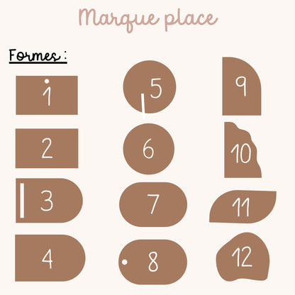 Marque place bois - NOMBREUSES FORMES DISPONIBLES