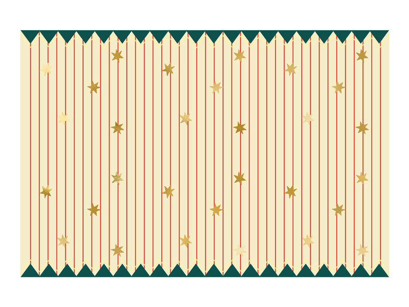 Nappe rayures fines et étoiles dorées – Cirque