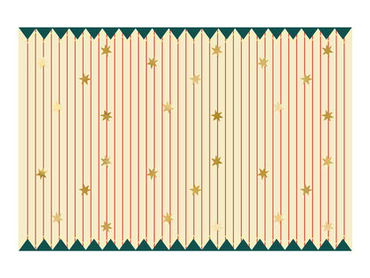 Nappe rayures fines et étoiles dorées – Cirque