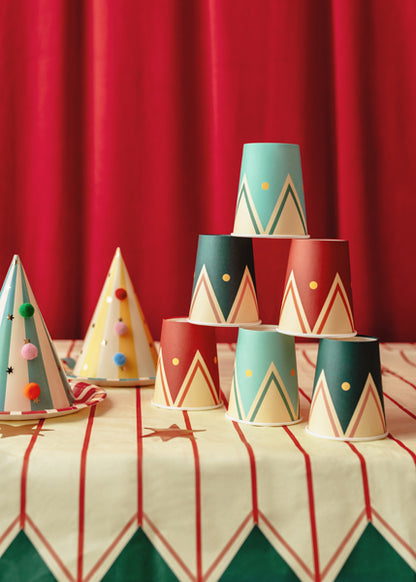 Nappe rayures fines et étoiles dorées – Cirque
