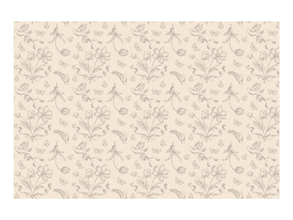 Nappe Fleurs Beige, 180x120 cm