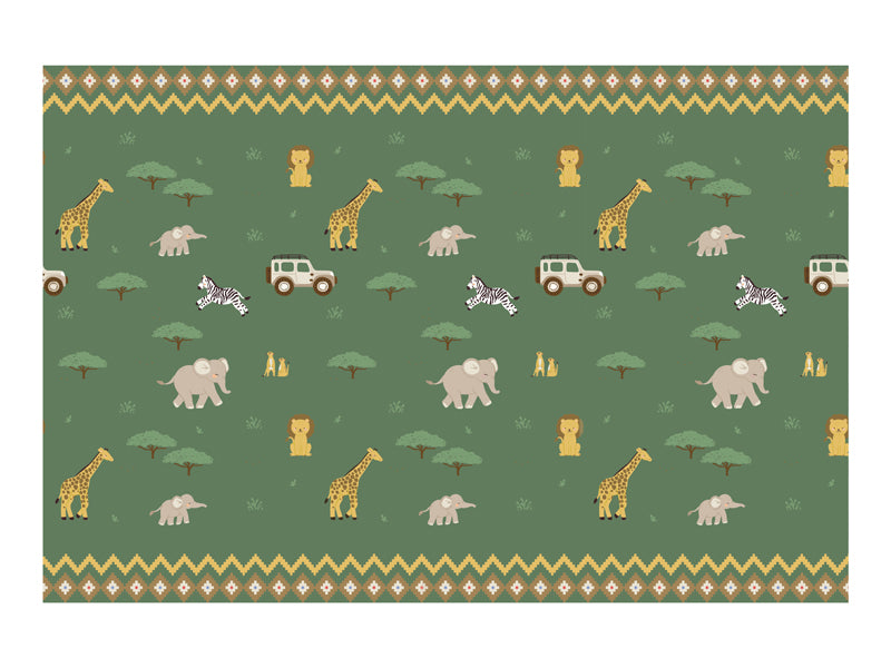 Nappe anniversaire Safari 180 × 120 cm