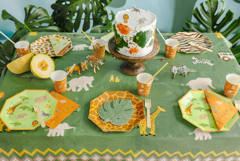 Nappe anniversaire Safari 180 × 120 cm