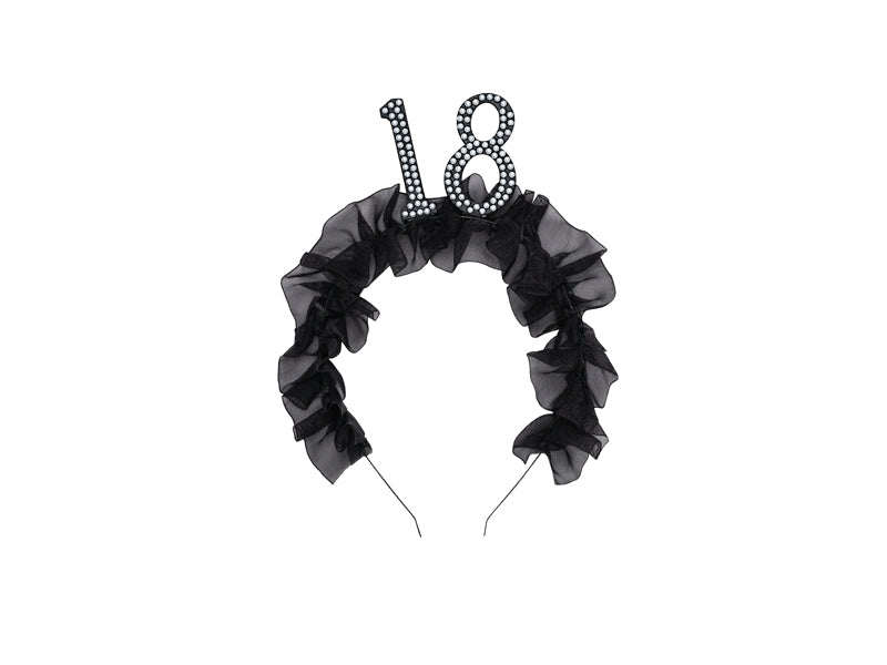 Bandeau '18' avec volant et perles