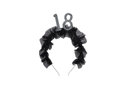 Bandeau '18' avec volant et perles
