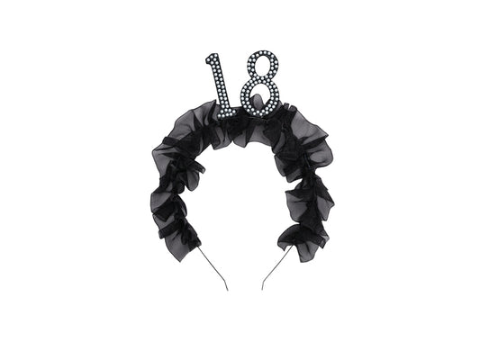 Bandeau '18' avec volant et perles