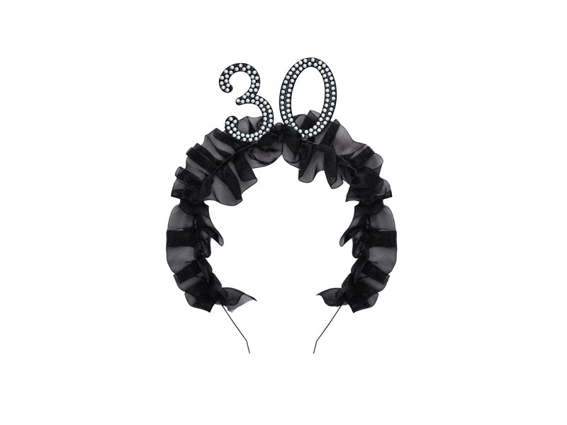 Bandeau '30' avec volant et perles