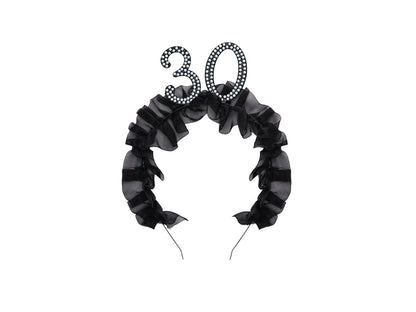 Bandeau '30' avec volant et perles
