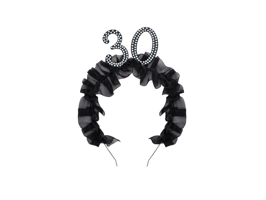 Bandeau '30' avec volant et perles