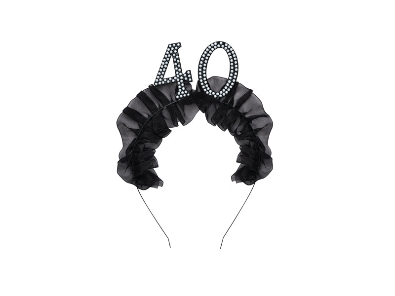 Bandeau '40' avec volant et perles