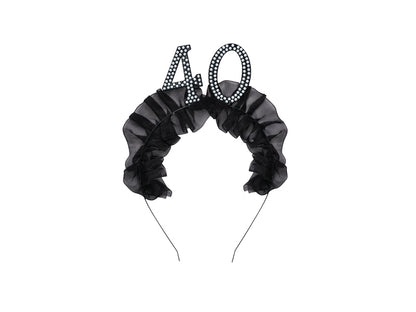Bandeau '40' avec volant et perles