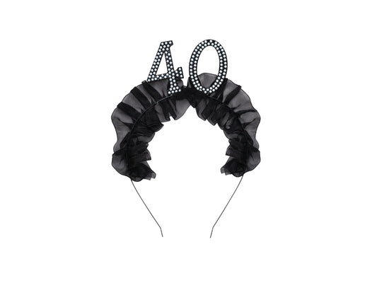 Bandeau '40' avec volant et perles