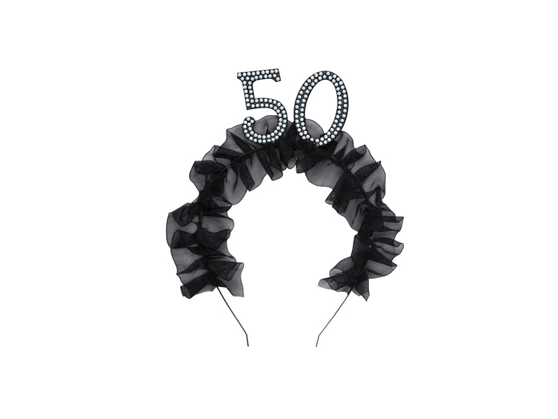 Bandeau '50' avec volant et perles