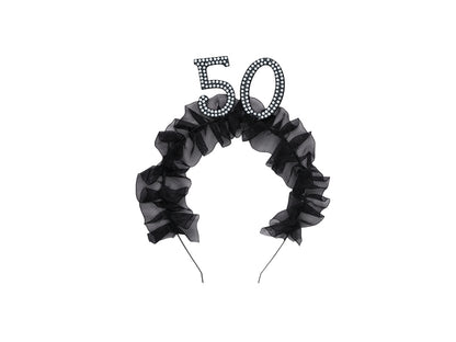 Bandeau '50' avec volant et perles