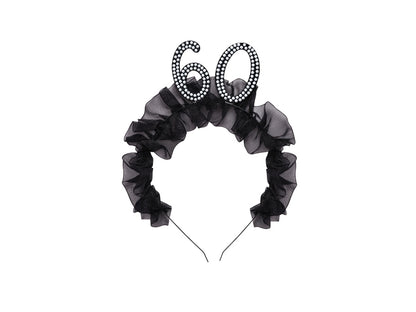 Bandeau '60' avec volant et perles
