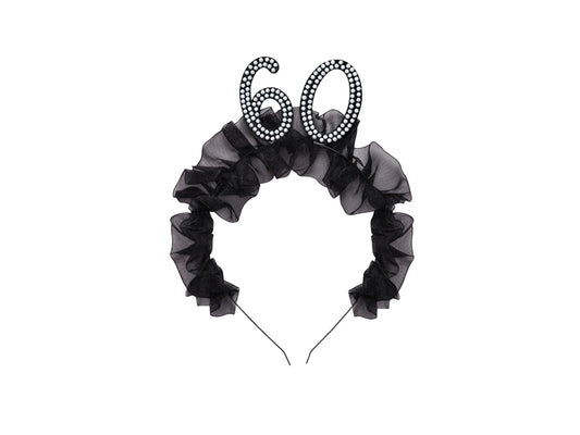 Bandeau '60' avec volant et perles