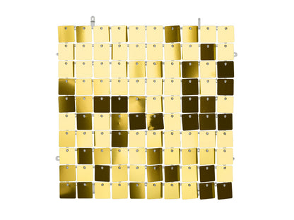 Panneau de fond à paillettes, forme carrée, or, 30x30 cm