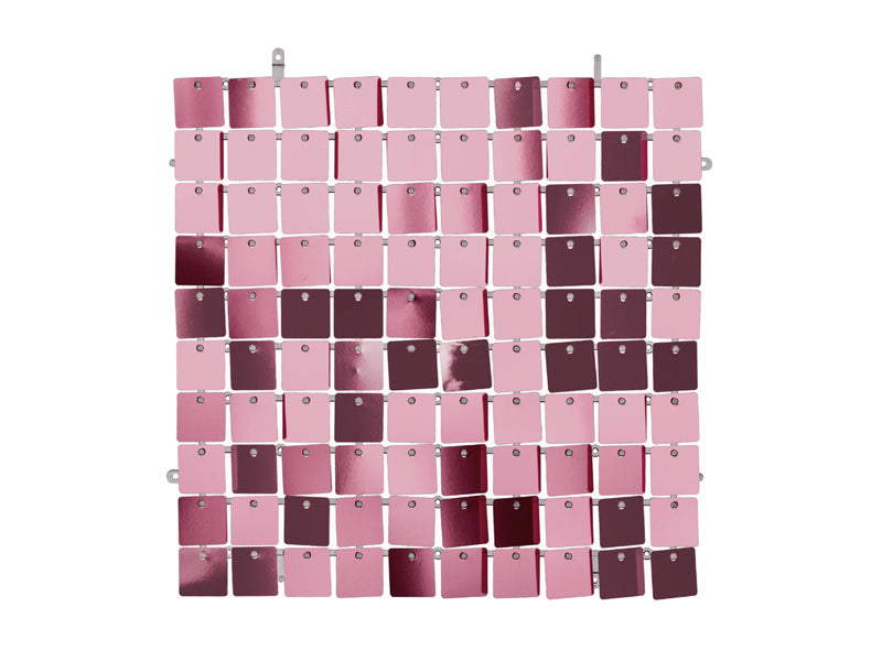 Panneau de fond à paillettes, forme carrée, rose clair, 30x30 cm