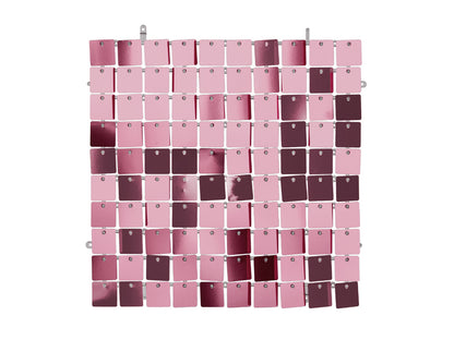 Panneau de fond à paillettes, forme carrée, rose clair, 30x30 cm