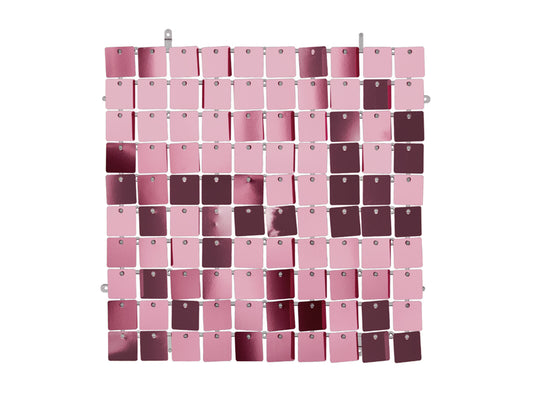 Panneau de fond à paillettes, forme carrée, rose clair, 30x30 cm