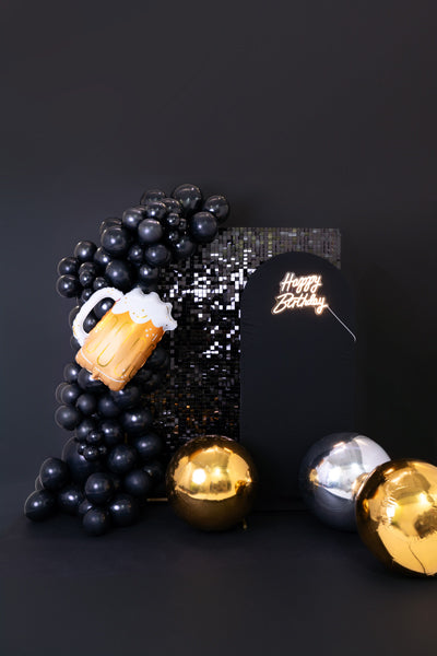 Panneau de fond à paillettes, forme carrée, noir, 30x30 cm