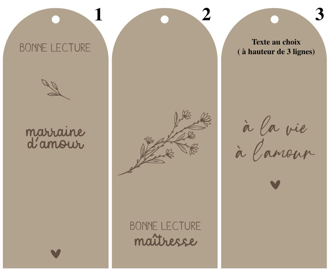 Marque page en bois personnalisé - 3 modèles