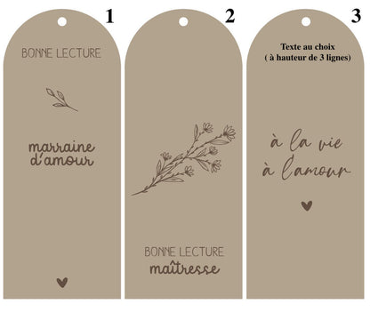 Marque page en bois personnalisé - 3 modèles