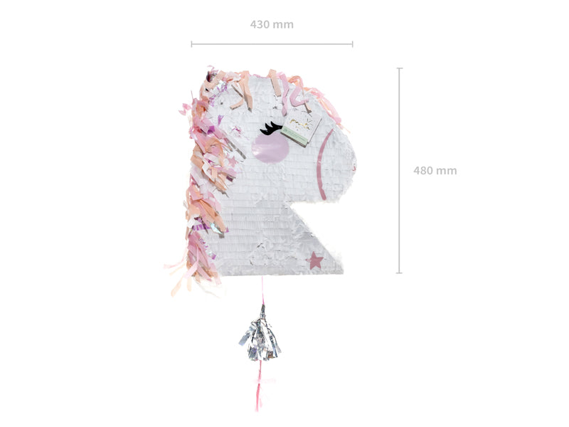 Pinata pliable - Tête de licorne, 41x48x10 cm
