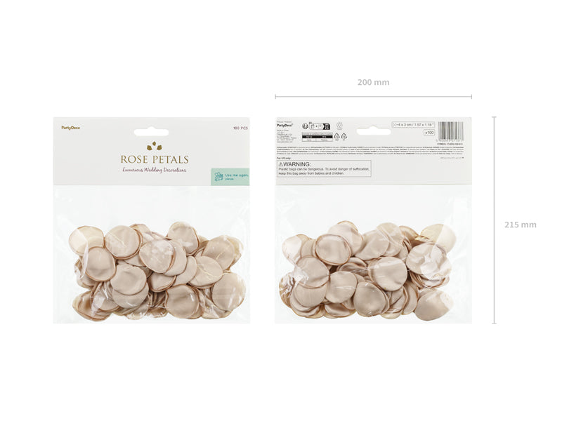 Pétales de rose en sachet, beige (1 pqt. / 100 pc.)