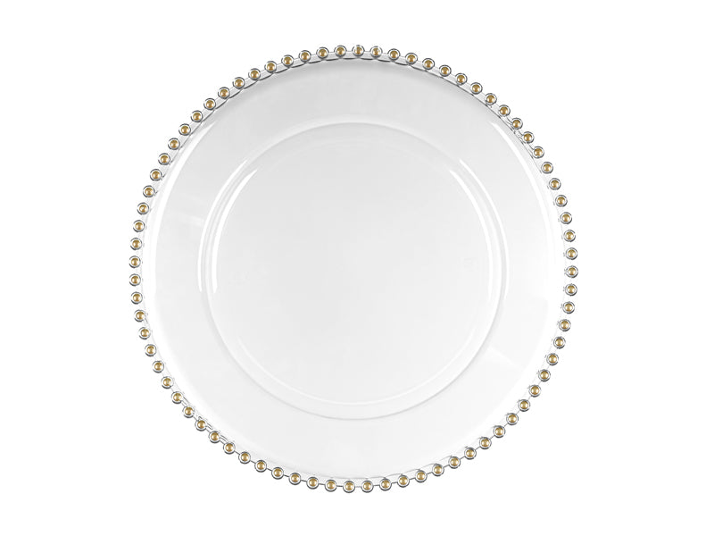 Assiette de présentation transparente à perles – 32 cm
