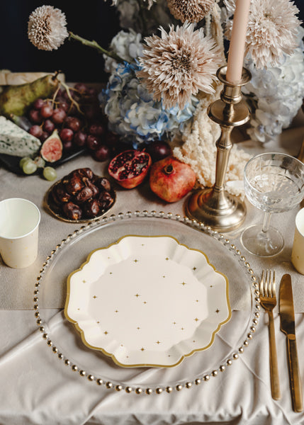 Assiette de présentation transparente à perles – 32 cm