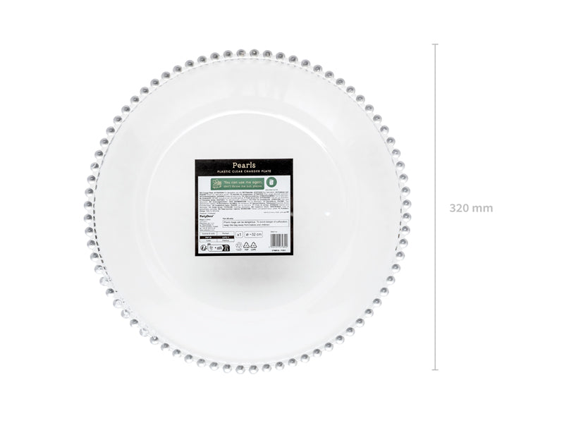 Assiette de présentation transparente à perles – 32 cm
