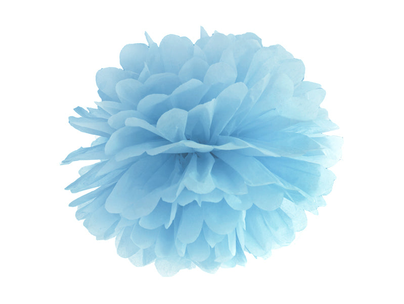 Pompon en papier de soie – bleu ciel – 25cm – Atelier Romy