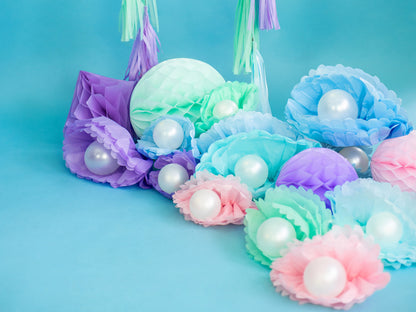 Pompon en papier de soie – bleu ciel – 25cm – Atelier Romy