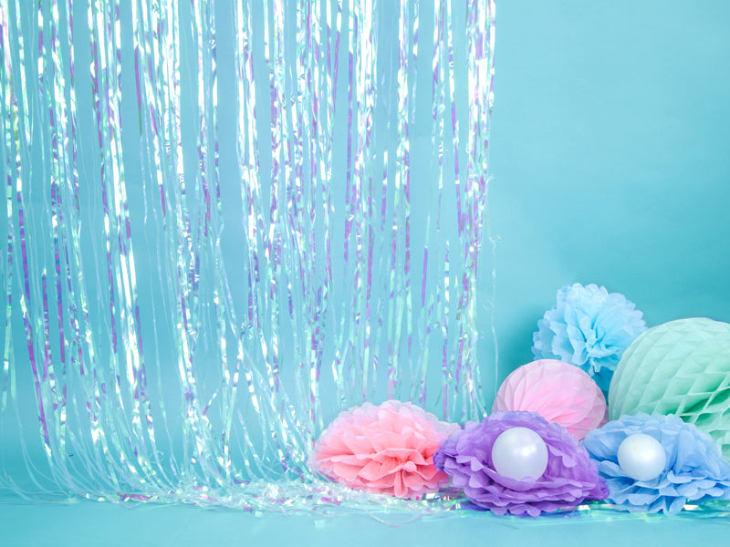 Pompon en papier de soie – bleu ciel – 25cm – Atelier Romy