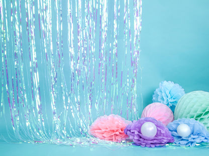 Pompon en papier de soie – bleu ciel – 25cm – Atelier Romy