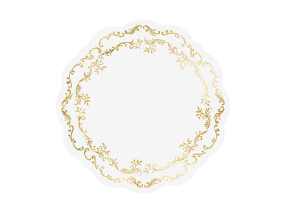 Sets de table blancs à ornements dorés – Lot de 6