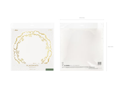 Sets de table blancs à ornements dorés – Lot de 6