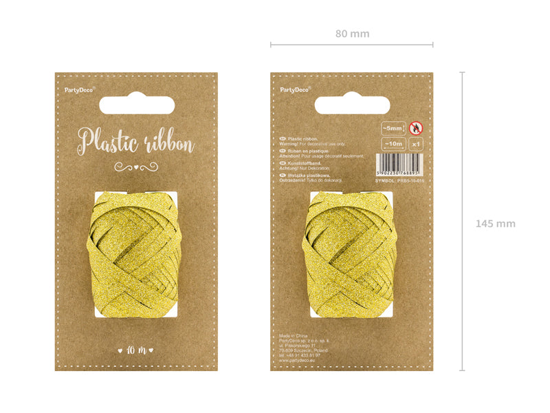 Ruban, plastique, or, 5mm/10m