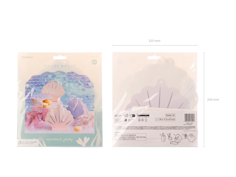 Boîtes Coquillage – multicolore – 16x17 – 5x5 – 5 cm (lot de 4 pièces) – Atelier Romy