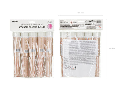 Fumigènes Gender Reveal It’s a Girl – Lot de 5, rose