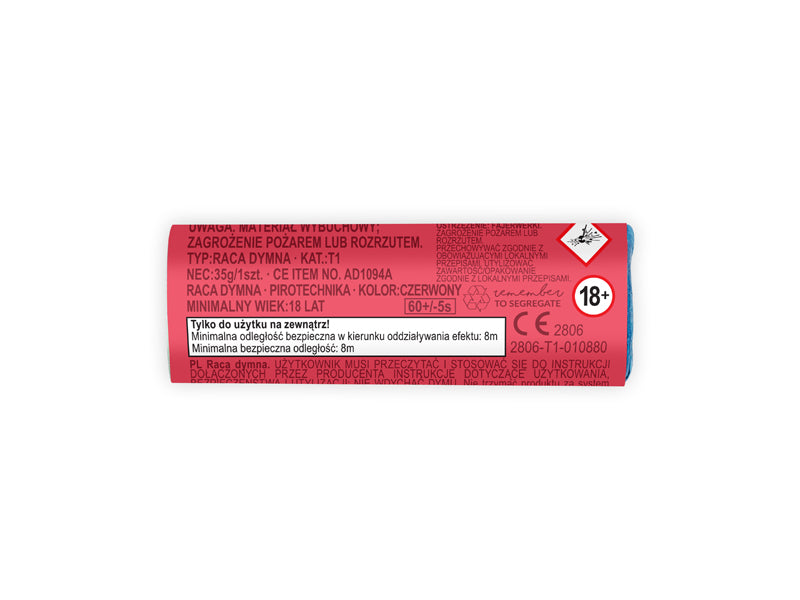 Bombe fumigène, 11.5 cm, rouge (1 pqt. / 5 pc.)