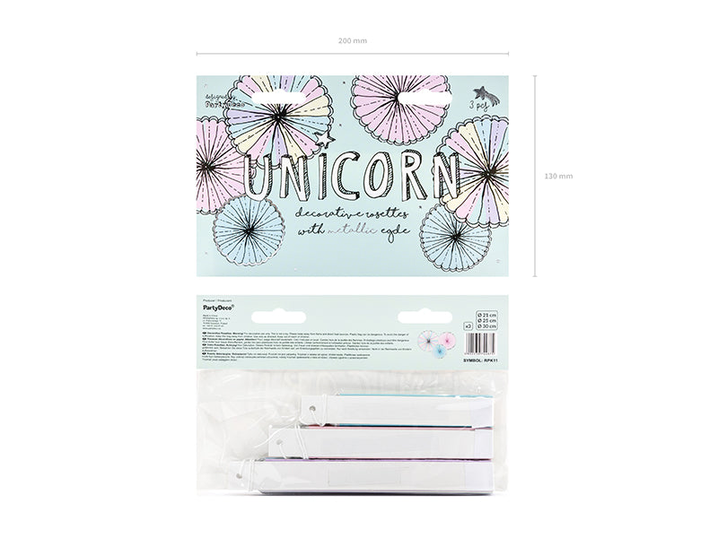 Rosaces décoratives Licorne Assortiment – lot de 3 pièces