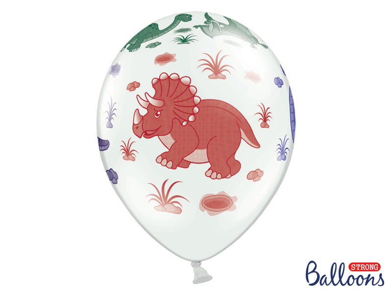 Ballons 30 cm, Dinosaurees, Pastel Blanc pur – lot de 50