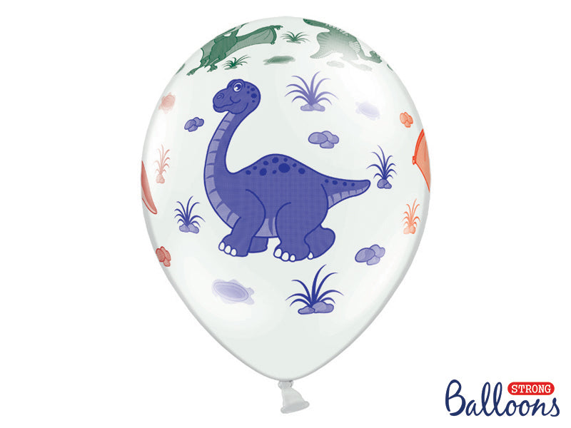 Ballons 30 cm, Dinosaurees, Pastel Blanc pur – lot de 50