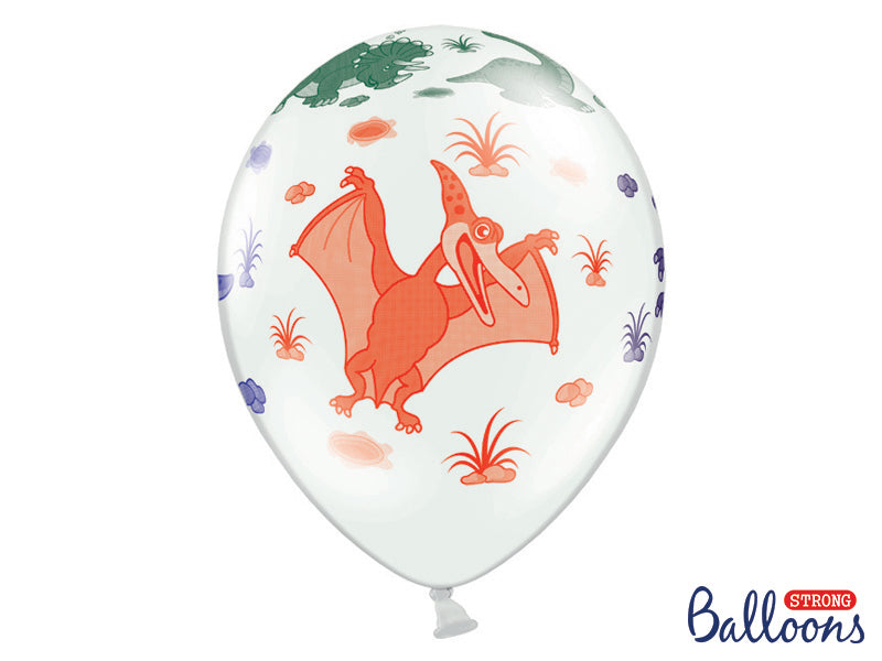Ballons 30 cm, Dinosaurees, Pastel Blanc pur – lot de 50
