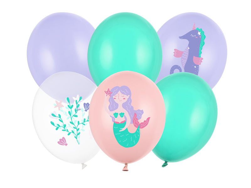 Ballons 30 cm – le monde marin – multicolore (lot de 6 pièces) – Atelier Romy