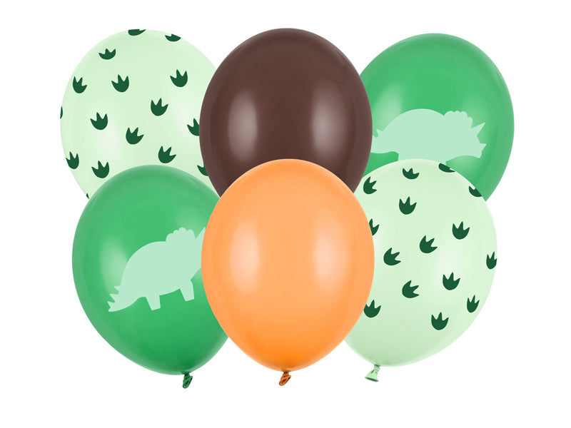 Ballons 30 cm, Dinosauree, multicolore – lot de 6
