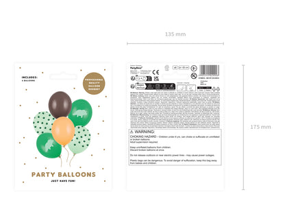 Ballons 30 cm, Dinosauree, multicolore – lot de 6