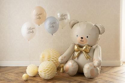 Ballons 30 cm, Welcome Baby, multicolore bleu – lot de 6 pièces